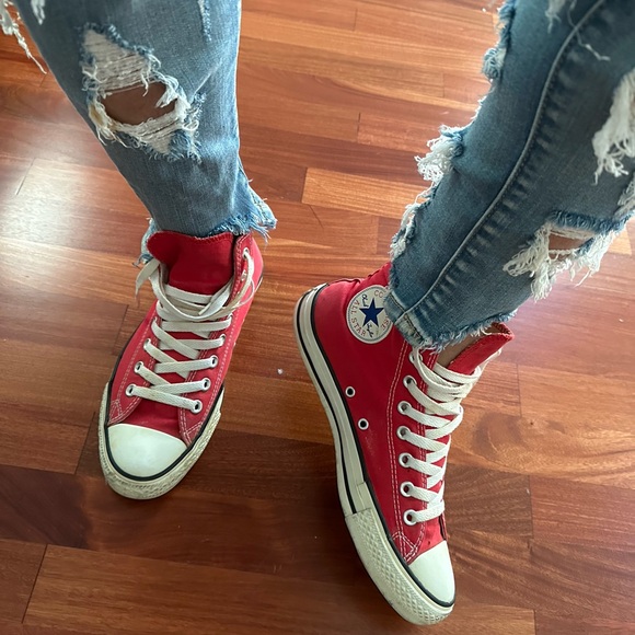 Converse chuck taylor high top red sneaker women us 9.5 - Picture 2 of 8
